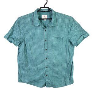 Mens American Eagle Seriously Soft Teal Shirt Short Sleeve Button Up Size XXL